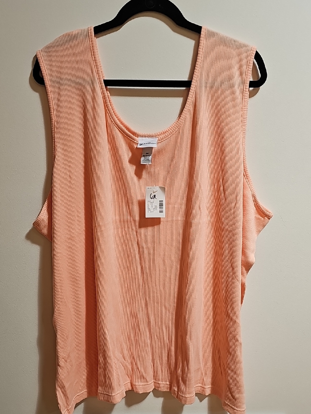 Venezia Peach Ribbed Scoop Neck Tank
